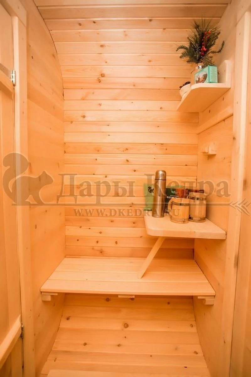 Баня-бочка квадро из кедра с верандой (все размеры)