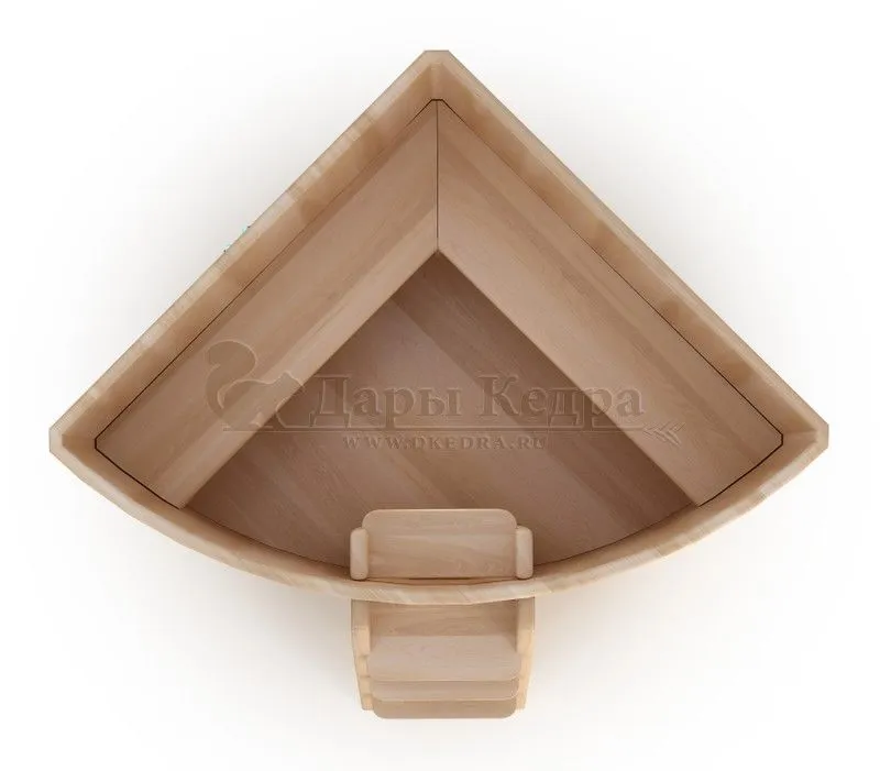 Купель угловая (Фурако) из кедра с внешним электроподогревом