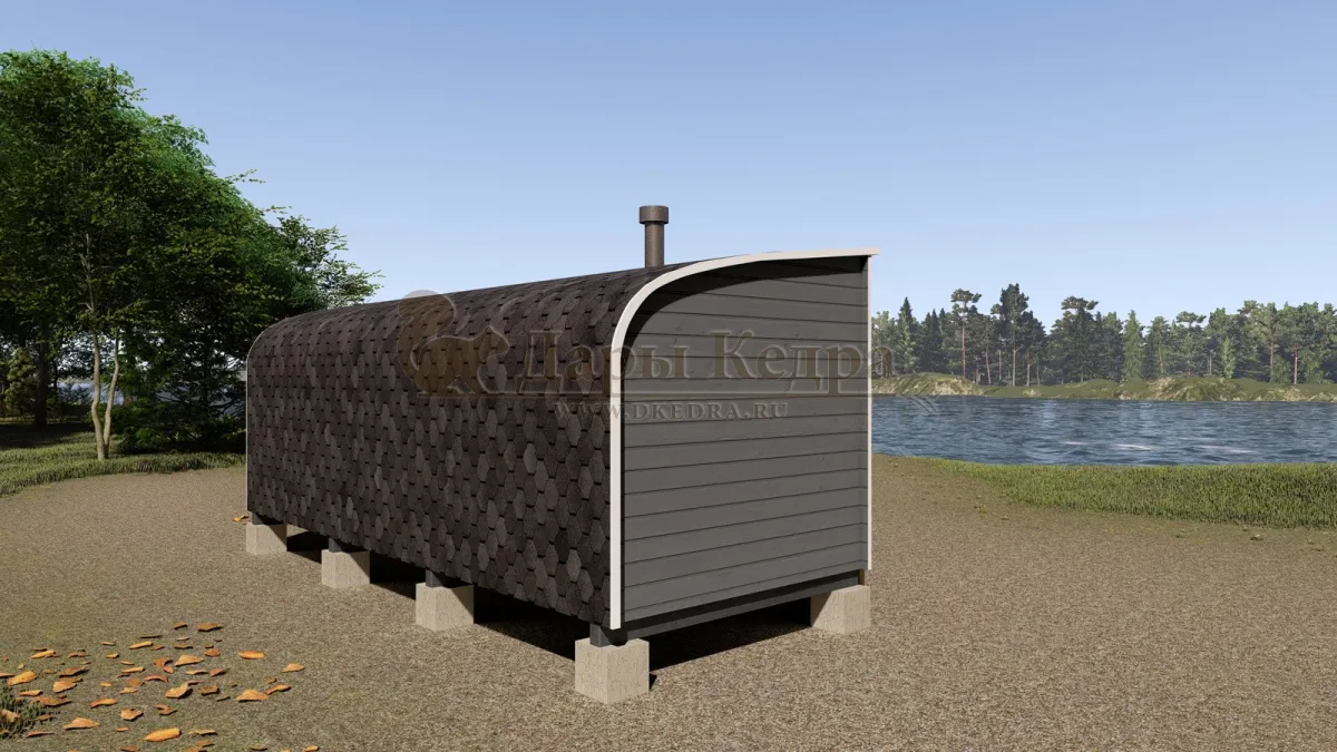 Баня «Парус» из кедра 6х2,2 метра (вариант 2)