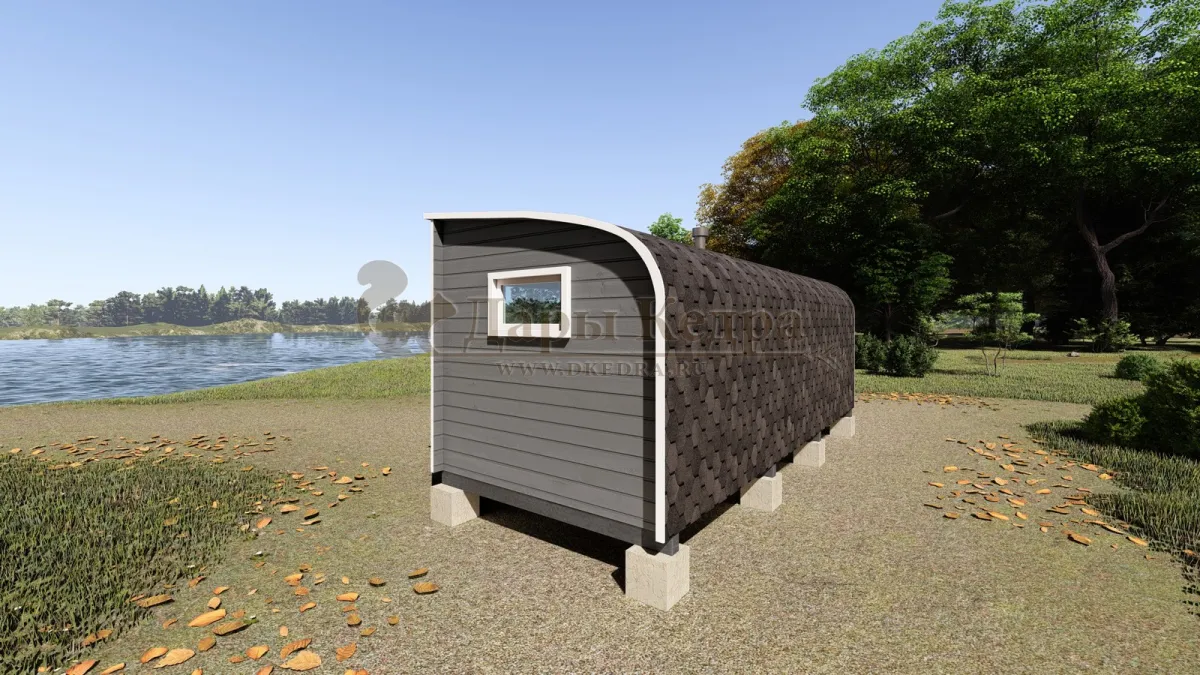 Баня «Парус» из кедра 6х2,2 метра (вариант 2)