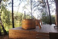 Фурако круглая из кедра со встроенной печью