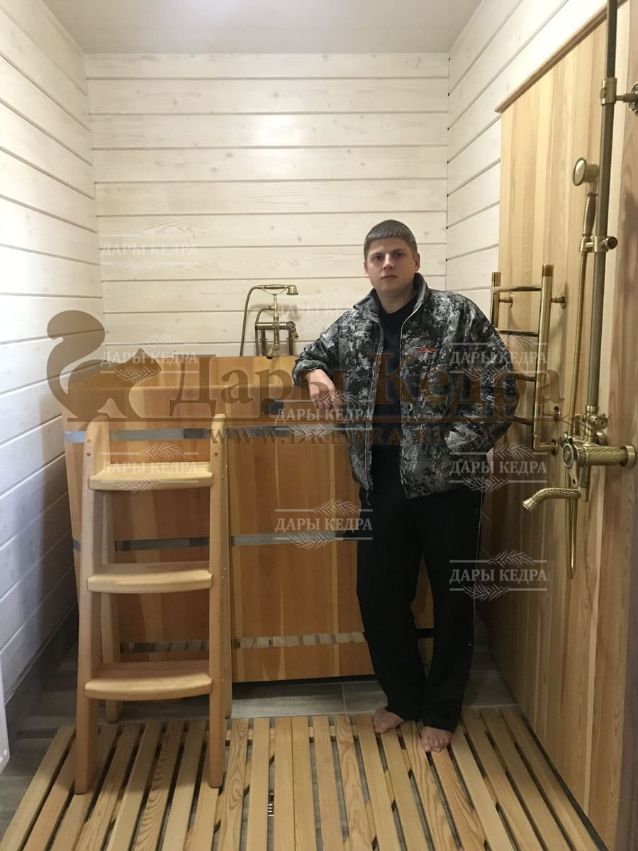 Купель прямоугольная и квадратная (Фурако) из кедра с внешним электроподогревом